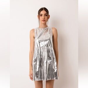 Glamorous Silver Sleeveless Mini Dress